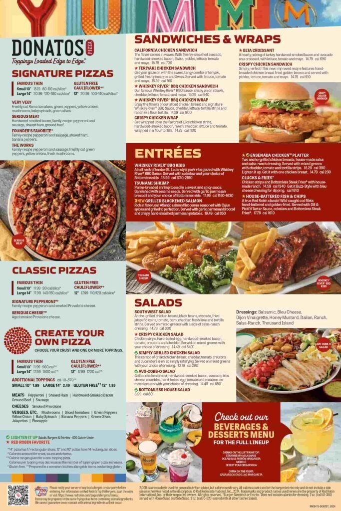 Red Robin Menu Picture